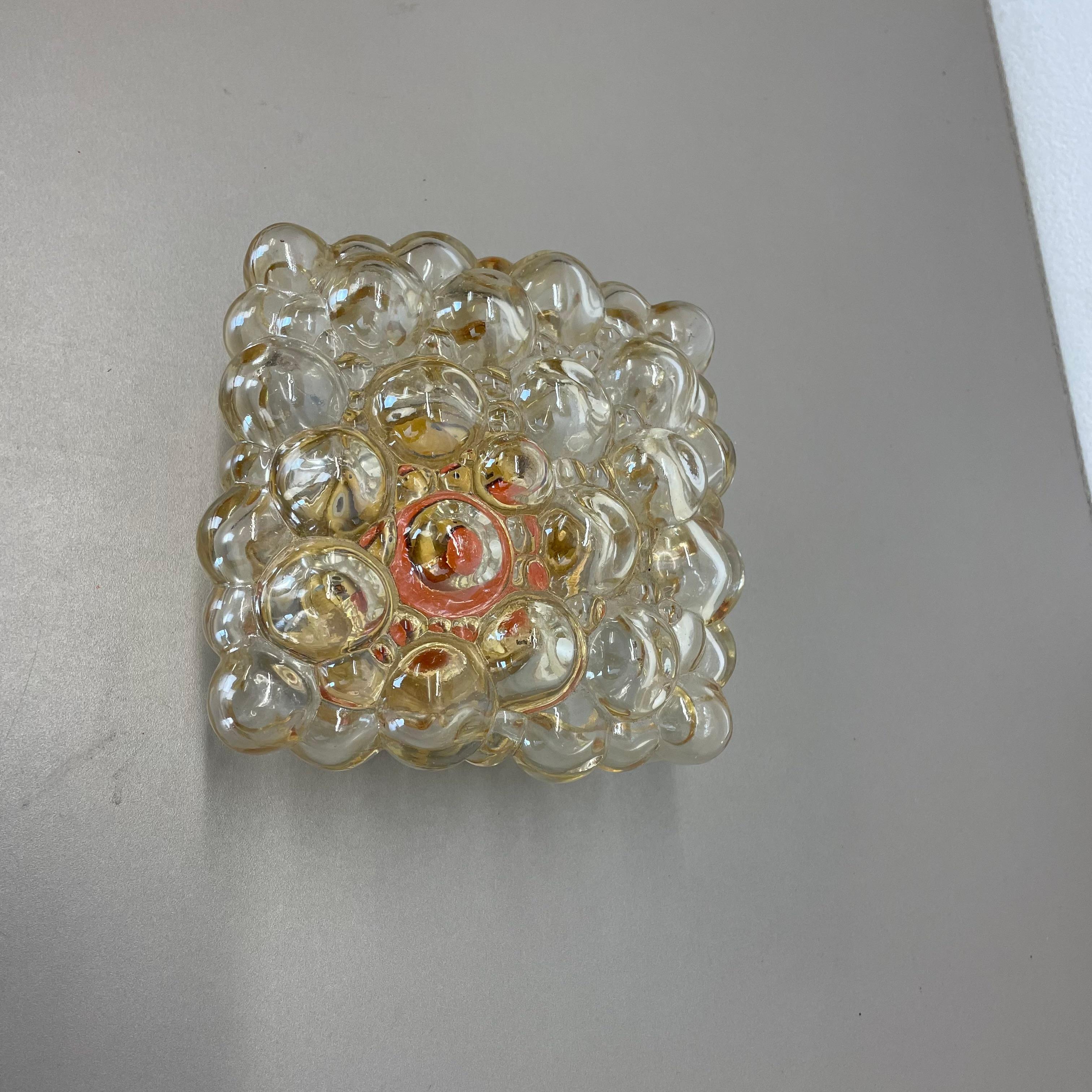 Applique en verre ambré à bulles d'Helena Tynell pour Glashütte Limburg, 1960 en vente 1