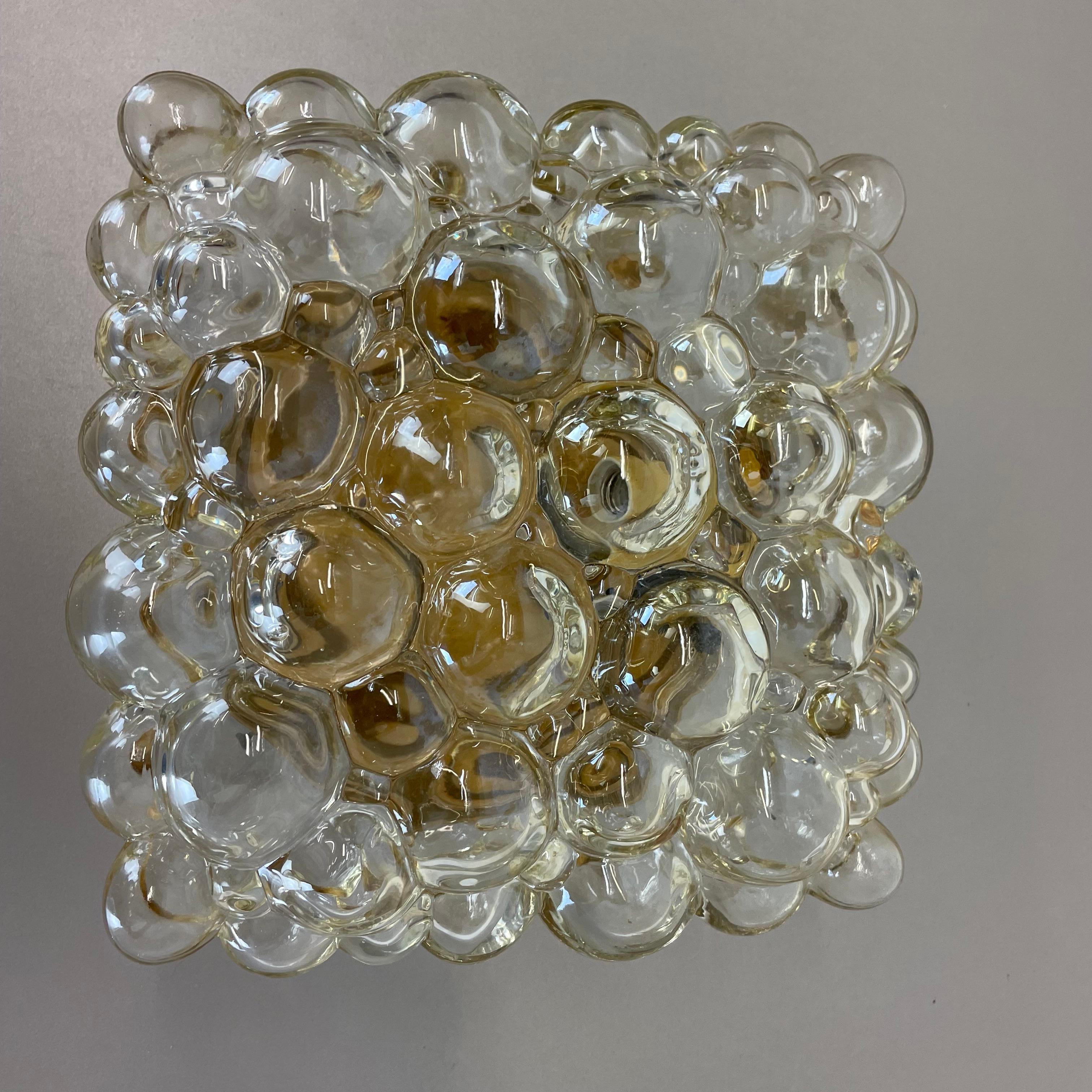 Amber Bubble Glass Wall Light by Helena Tynell for Glashütte Limburg, 1960 For Sale 2