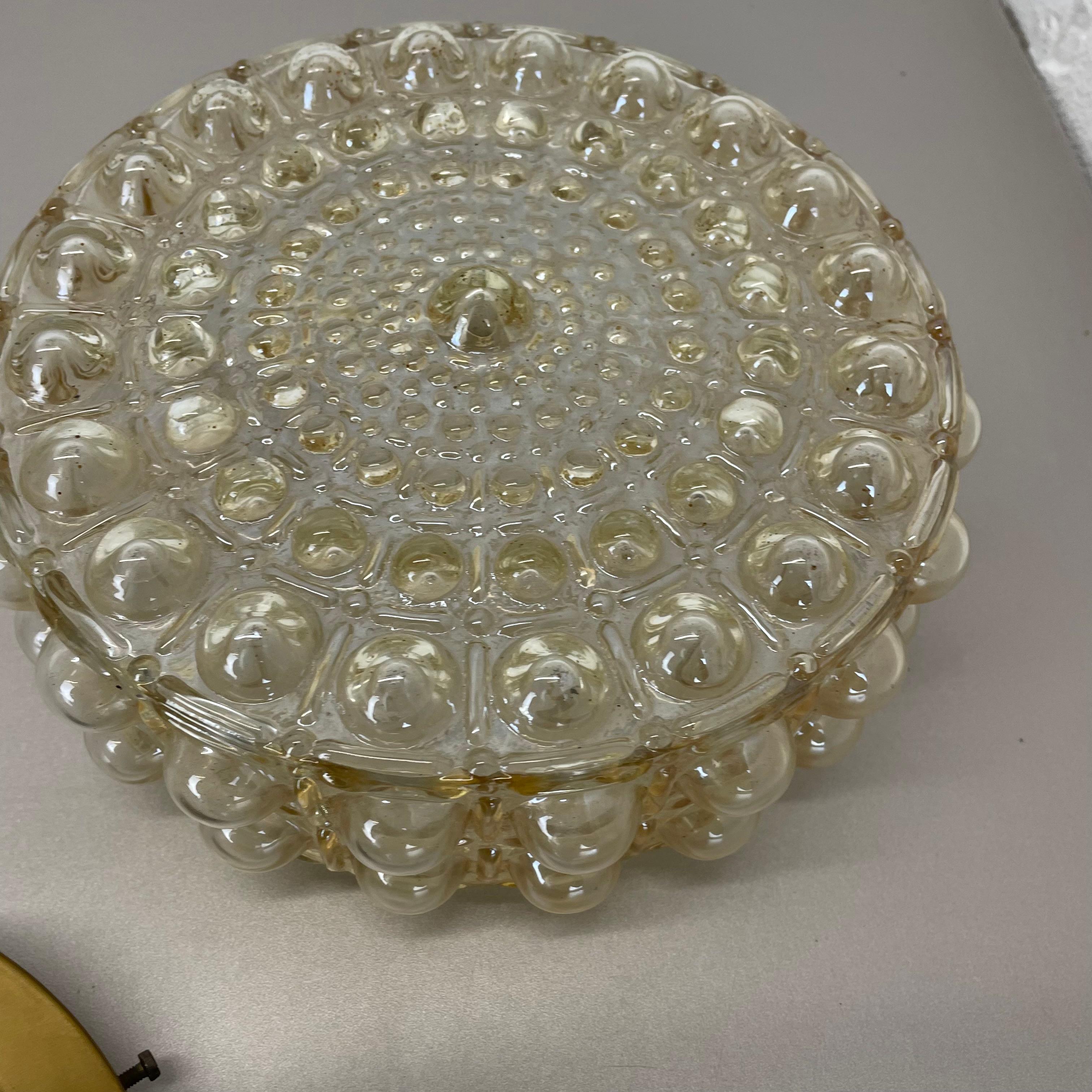 amber Bubble Structure Wandleuchte  Helena Tynell Glashütte Limburg zugeschrieben, 1960 im Angebot 5