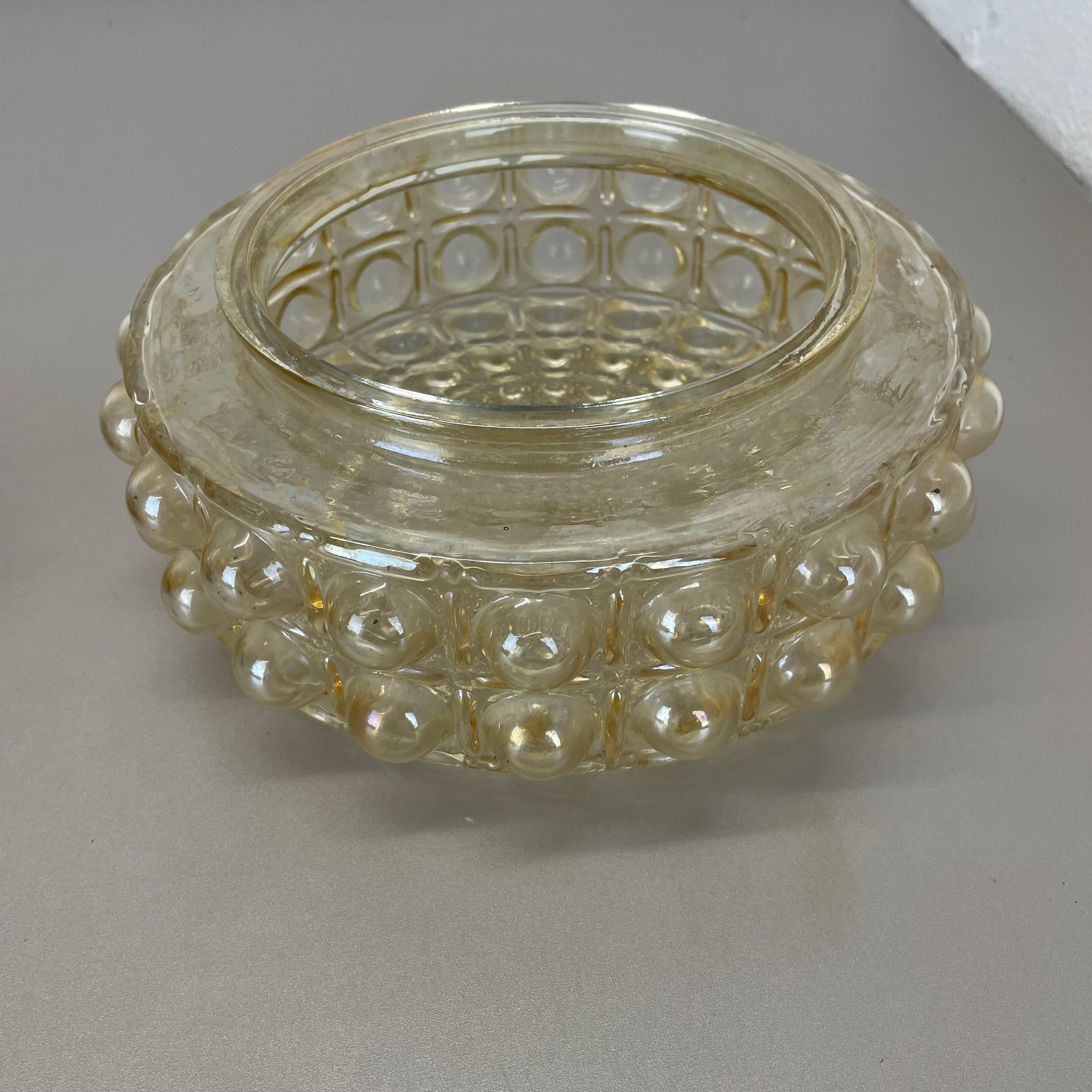 amber Bubble Structure Wandleuchte  Helena Tynell Glashütte Limburg zugeschrieben, 1960 im Angebot 6