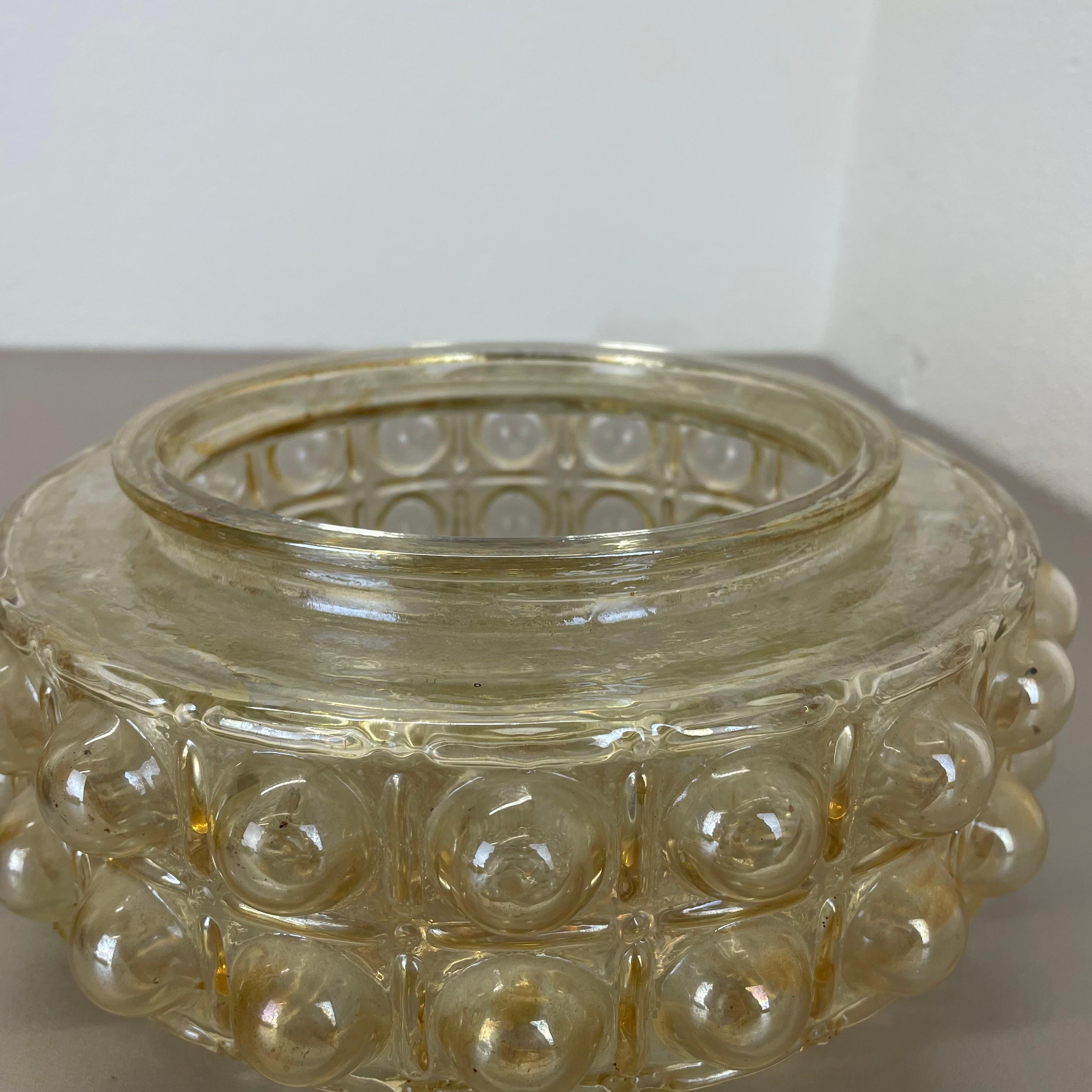 amber Bubble Structure Wandleuchte  Helena Tynell Glashütte Limburg zugeschrieben, 1960 im Angebot 8