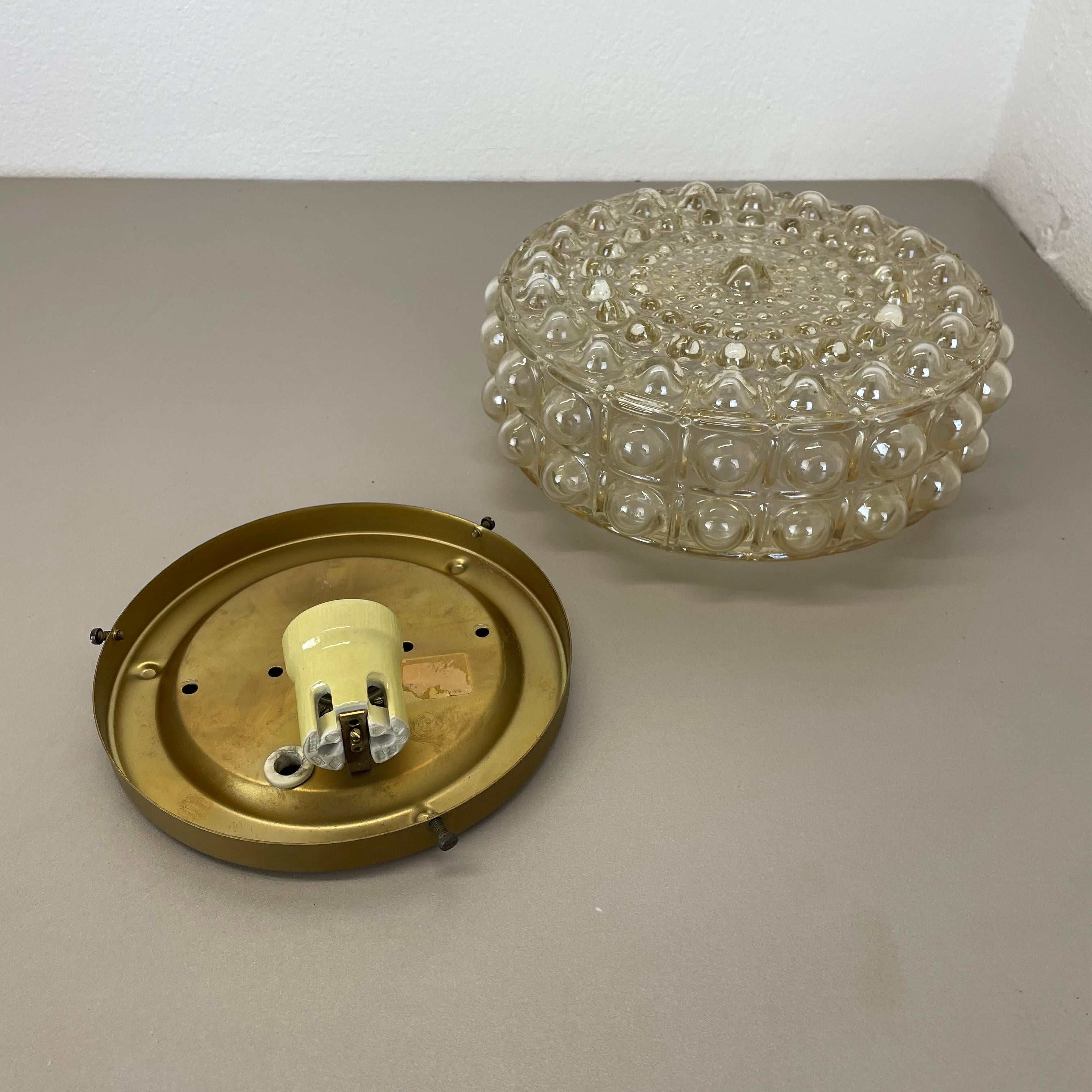 amber Bubble Structure Wandleuchte  Helena Tynell Glashütte Limburg zugeschrieben, 1960 (20. Jahrhundert) im Angebot