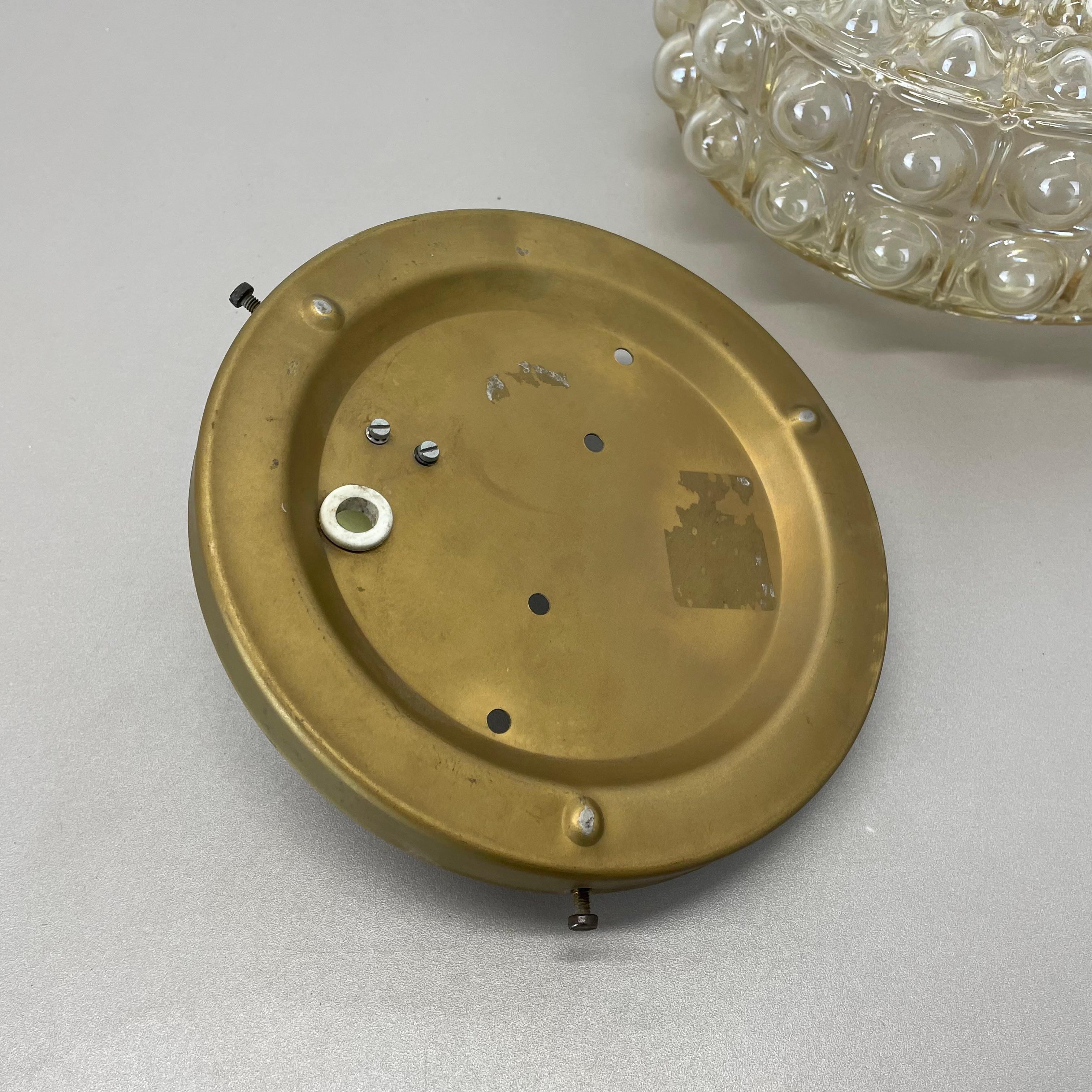 amber Bubble Structure Wandleuchte  Helena Tynell Glashütte Limburg zugeschrieben, 1960 im Angebot 1