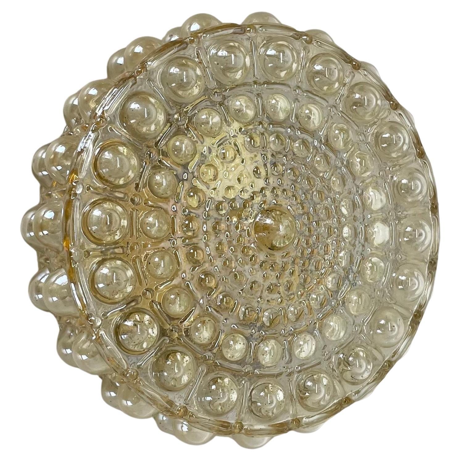 amber Bubble Structure Wall Light  Helena Tynell Glashütte Limburg attrib., 1960