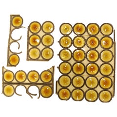 Antique Amber Bullseye Glass Rondoles