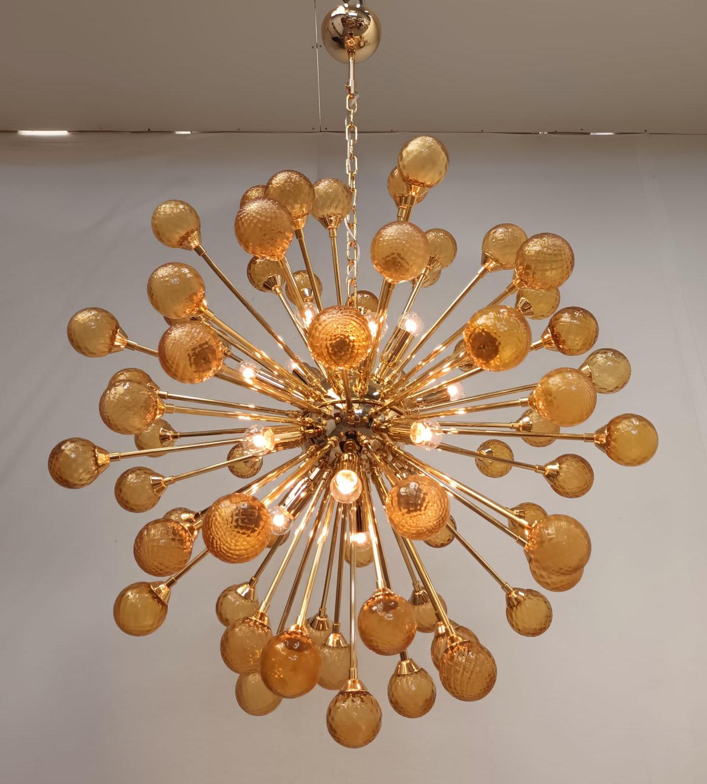 Araña Sputnik Ráfaga de Ámbar de Fabio Ltd Cristal de Murano en venta