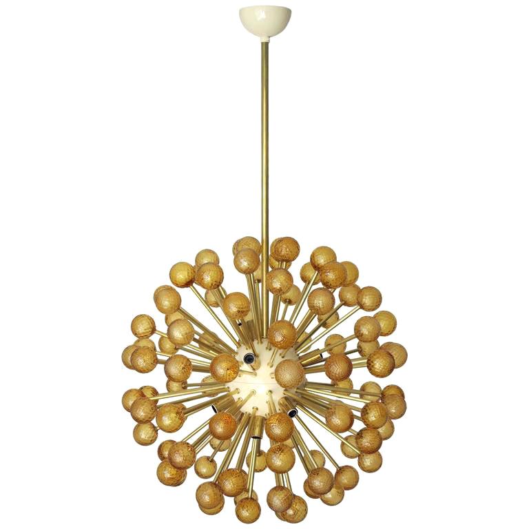 Amber Burst Sputnik Chandelier by Fabio Ltd. For Sale