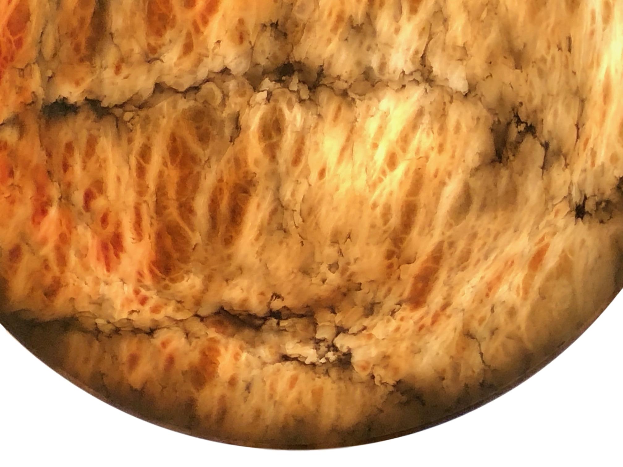 Italian Amber Carved Alabaster Light Fixture For Sale