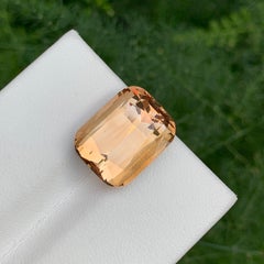 Amber Champagne Color Topaz Natural Cushion Cut Faceted Gemstone for Jewellery