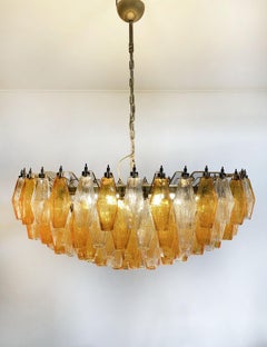 Amber & Clear POLIEDRI Murano Glass Chandelier