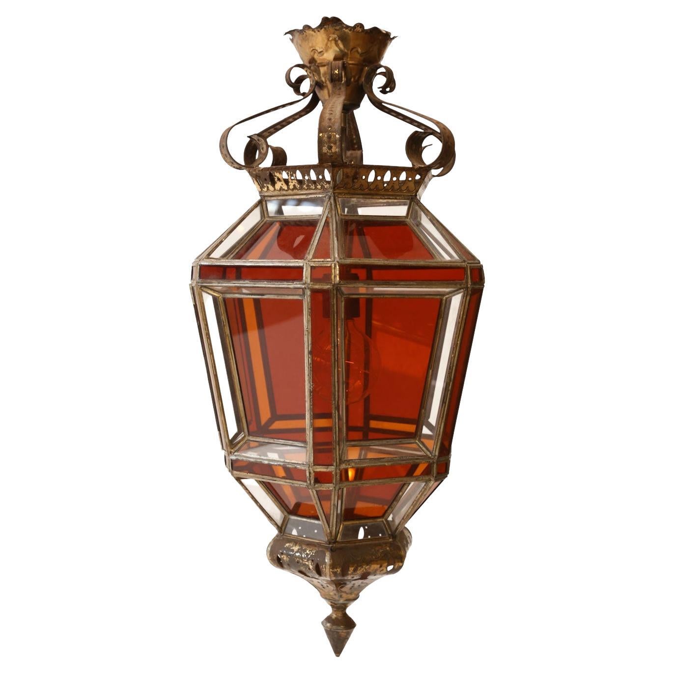 Amber Glass Lantern at 1stDibs