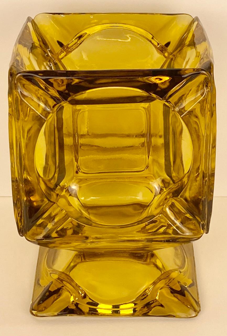 Mid-Century Modern Amber Color Glass Vase For Sale