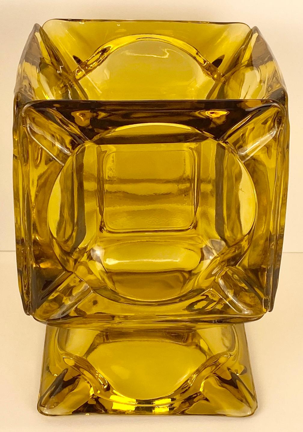 American Amber Color Glass Vase For Sale