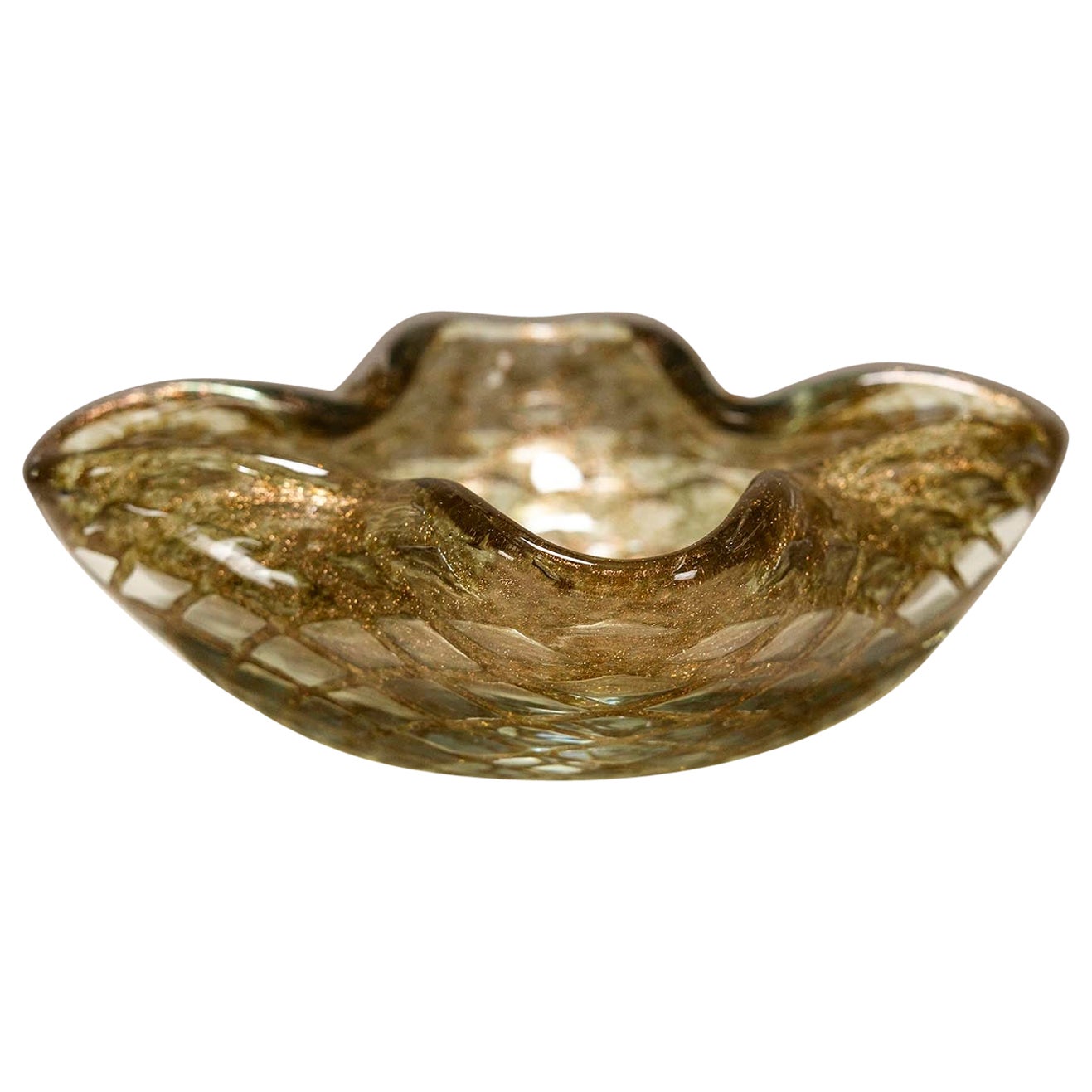 Bol en verre de Murano de couleur ambrée, Italie, années 1960