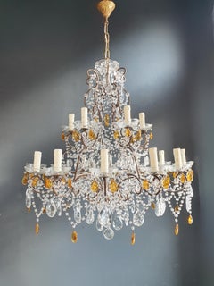Amber Crystal Antique Chandelier Ceiling Florentiner Lustre Art Nouveau