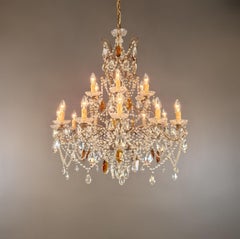 Amber Crystal Antique Chandelier Ceiling Florentiner Lustre Art Nouveau