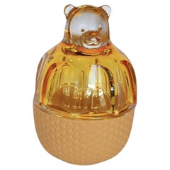 Amber Crystal Baccarat Zoo Bear with Box Function