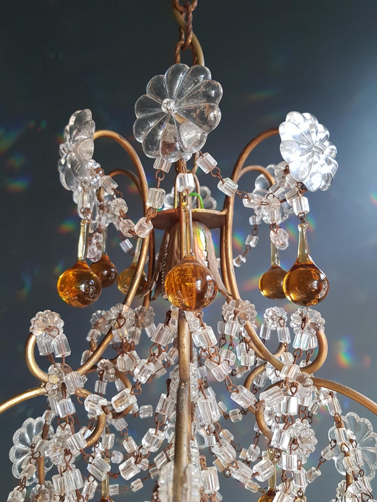 Collier Ancien Murano Doré Ambré - Perles En Verre - Très Bon état