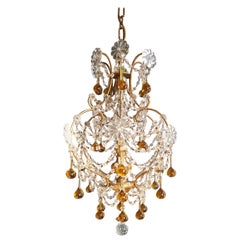 Amber Crystal Chandelier Antique Ceiling Murano Florentiner Lustre Art Nouveau