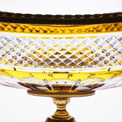 Amber Crystal Jardinière and Bronze 22-Carat Gold, Swan Detail