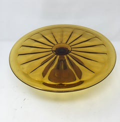Amber Cut Glass Patisserie Stand
