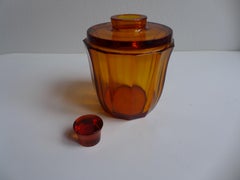 Amber Cut-Glass Whiskey Decanter by Ludwig Moser, Wiener Werkstatte