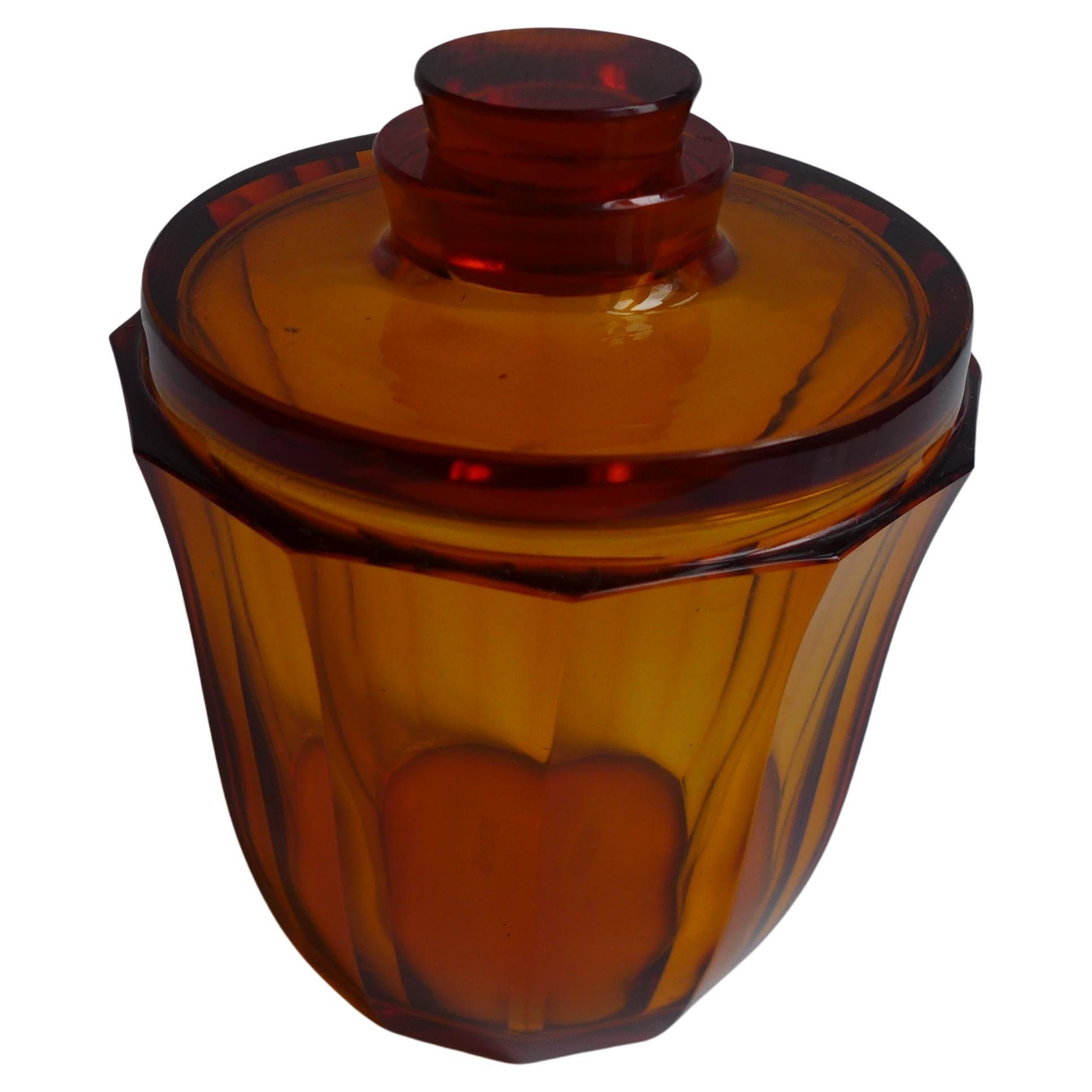 Amber Cut-Glass Whiskey Decanter by Ludwig Moser, Wiener Werkstatte For Sale