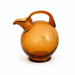 Amber Depression Glass Cordial Set, Art Deco Style, 1930s, USA