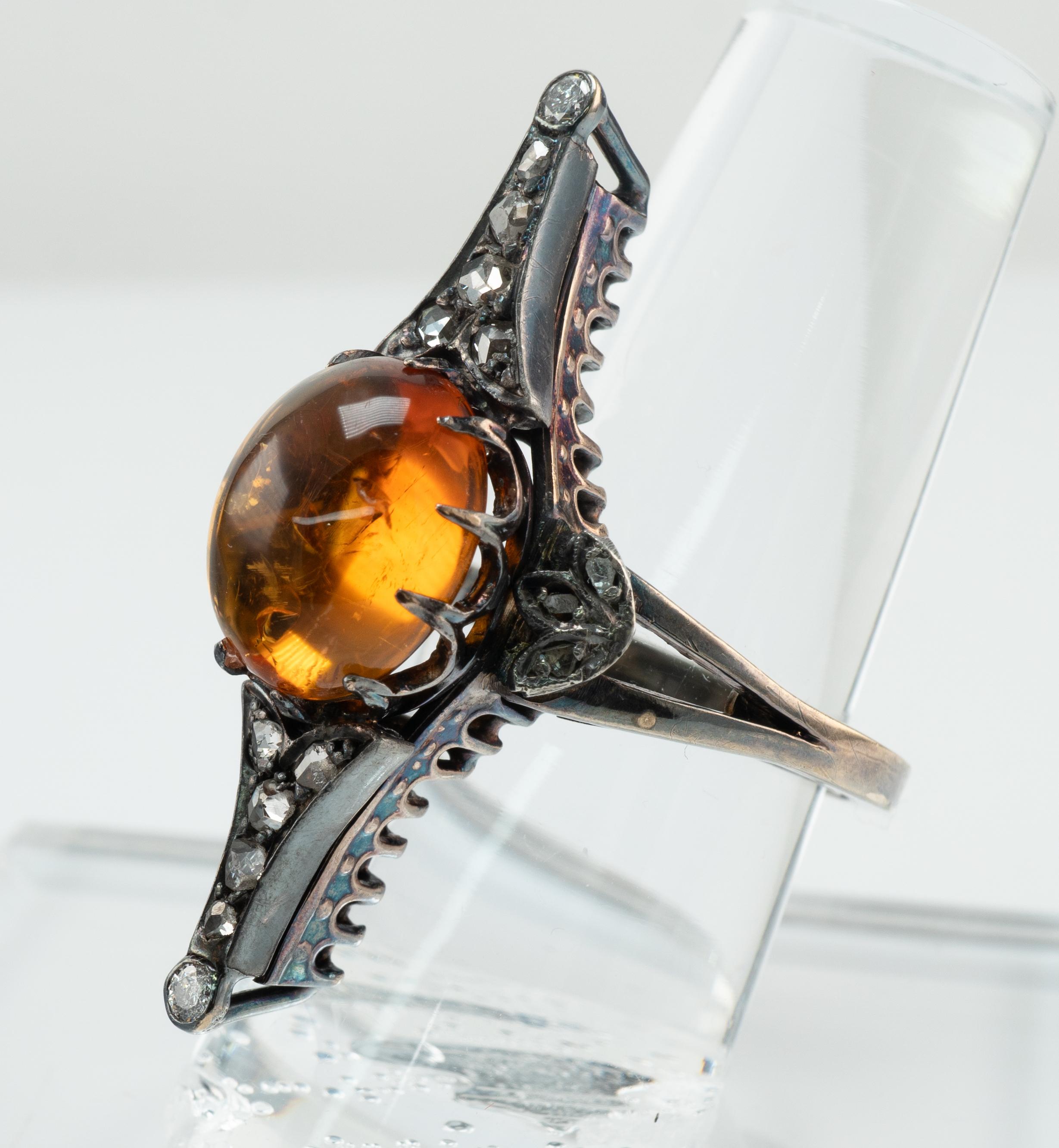 amber fossil ring