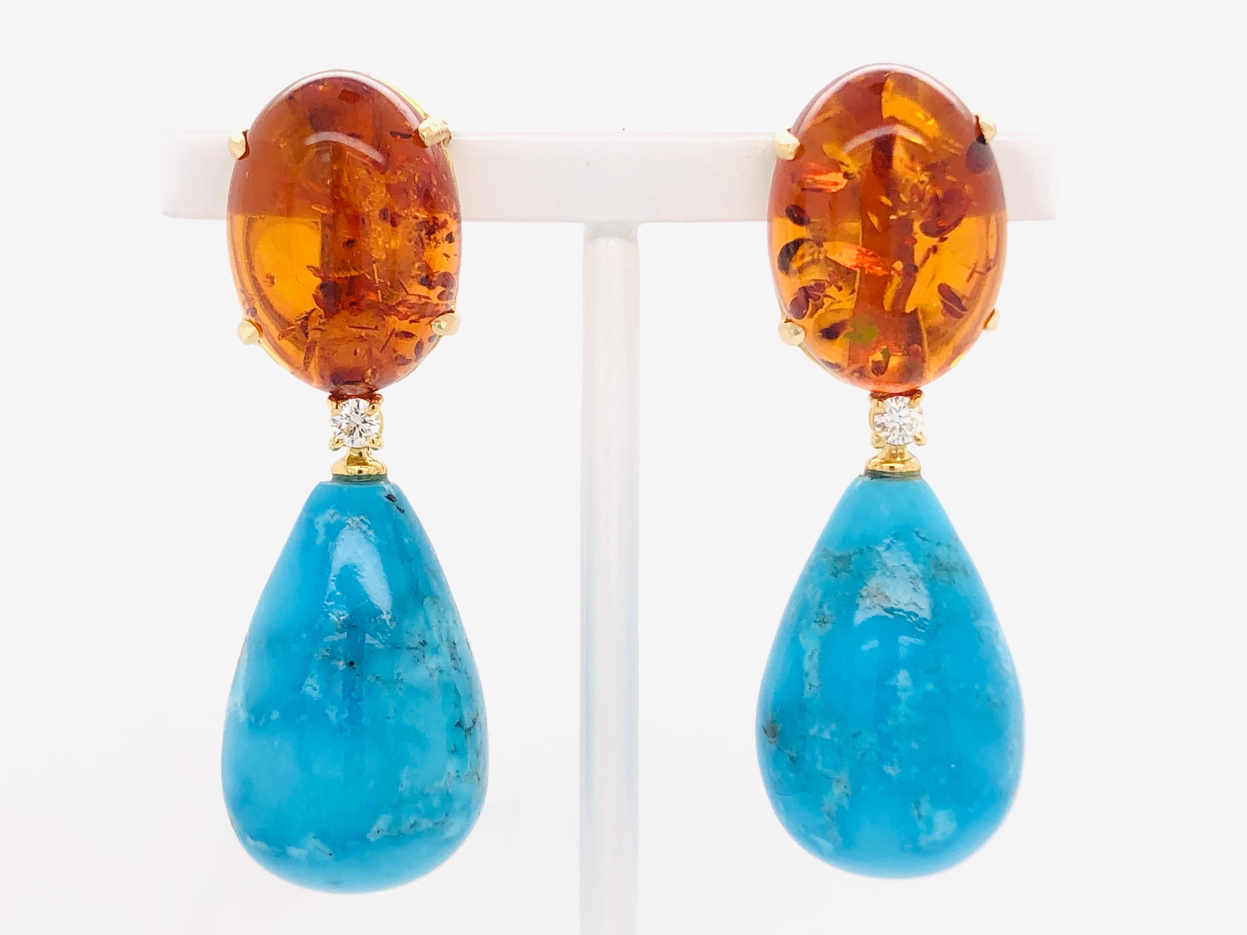 amber chandelier earrings