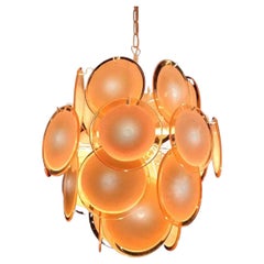 Amber Disc Murano Chandelier, 1970s