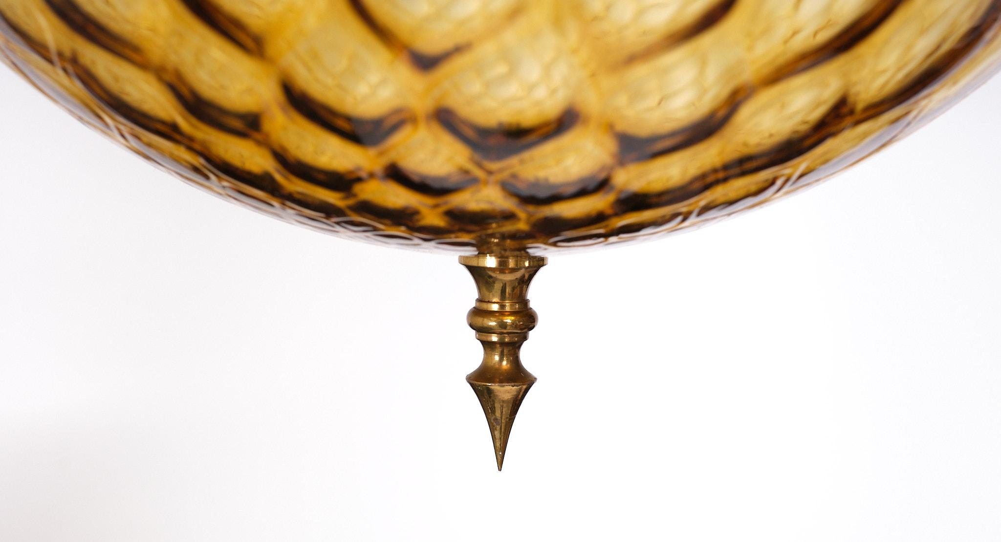 Amber Empoli Murano Glass Boll lamp 1960s Italy  1