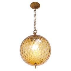 Amber Empoli Murano Glass Boll lamp 1960s Italy 