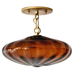Amber Espadín Glass Semi Flush Mount Light, Large, Collection Agave