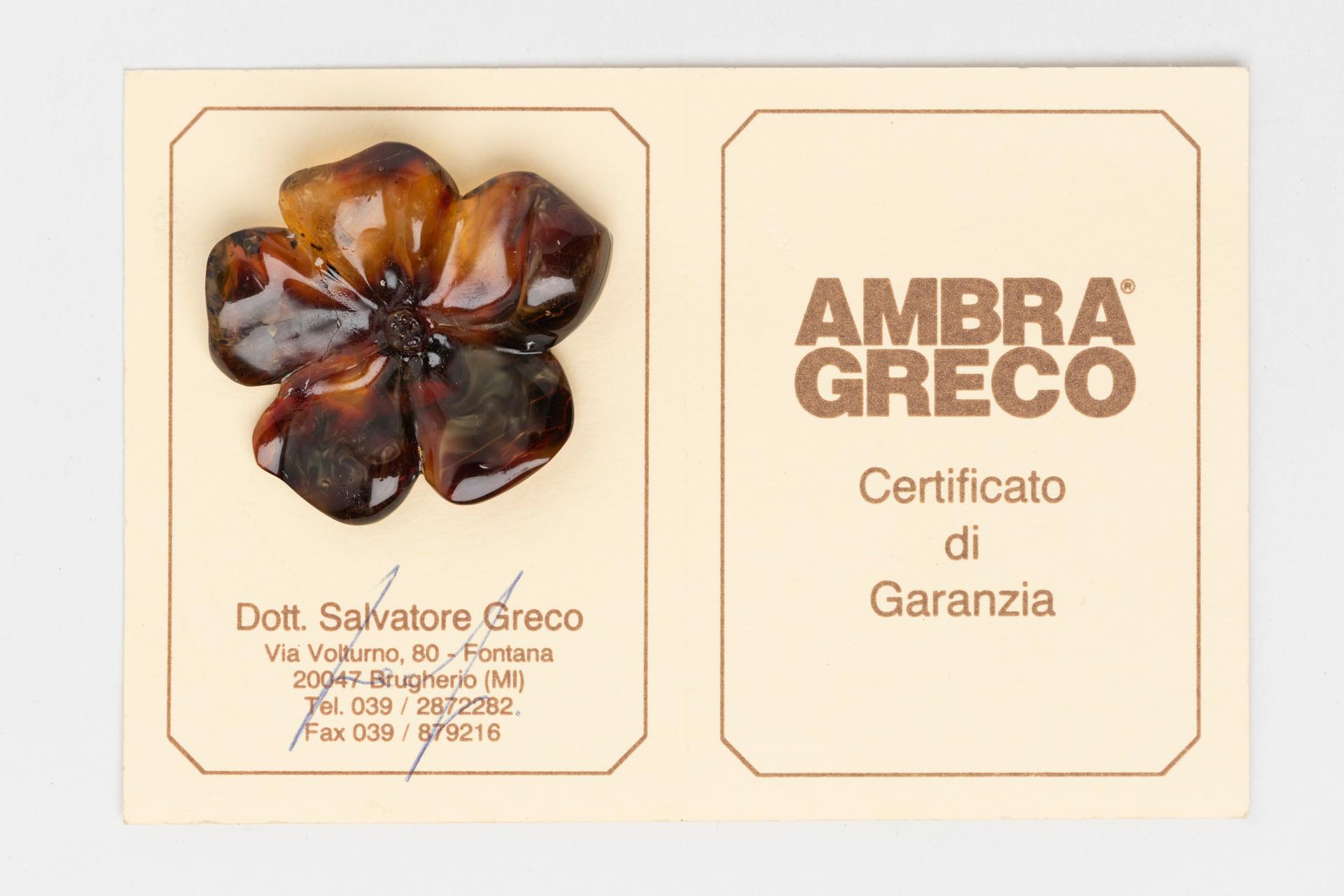 Hand-Carved Amber Flowers For Sale