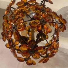 Amber Flowers Light Fixture