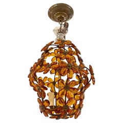 Amber Flowers Light Fixture