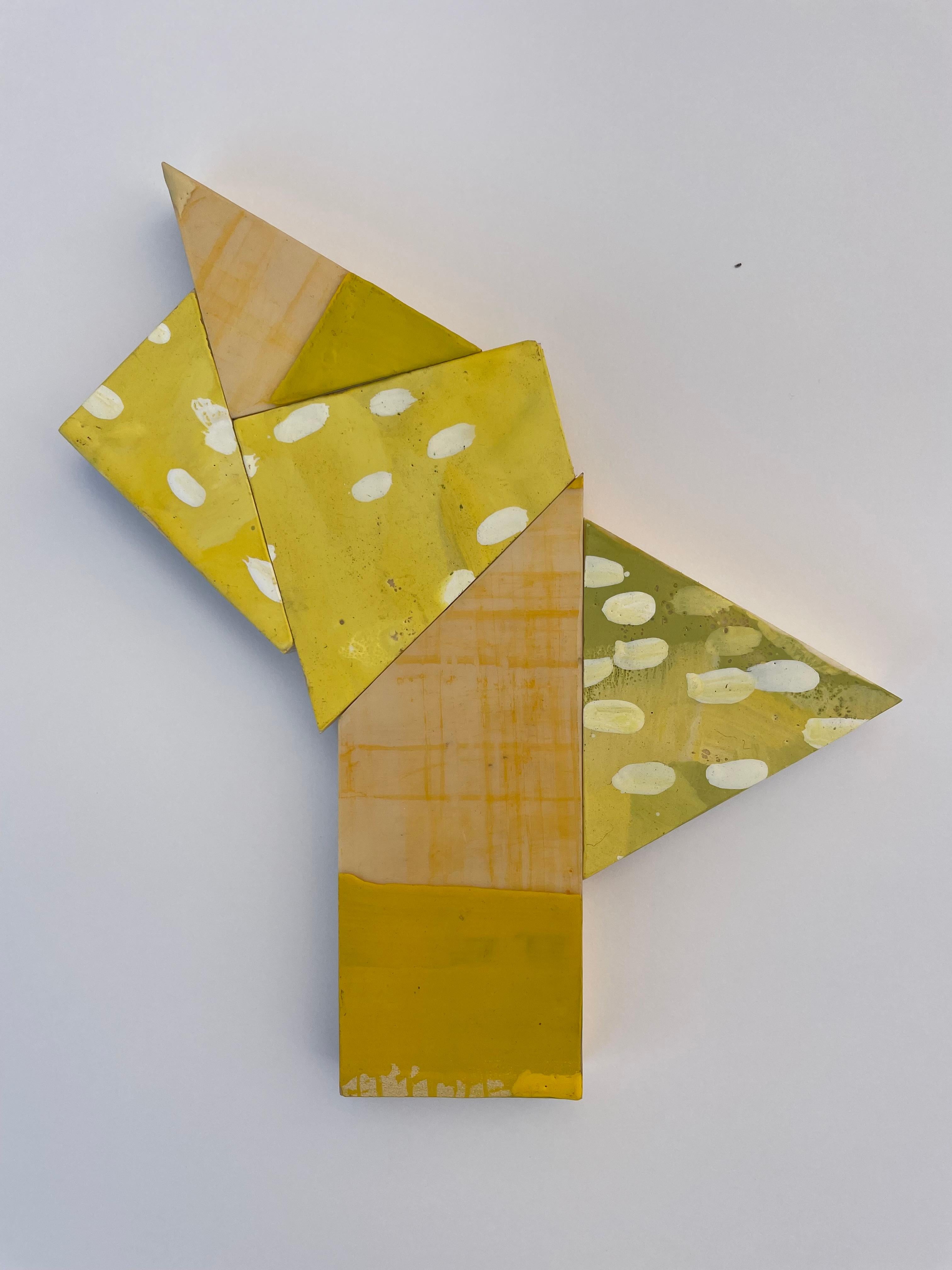 Confluence 2 (yellow, abstract, landscape, geometric) - Mixed Media Art by Amber George