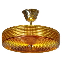 Amber Glass Ceiling Light, circa 1970