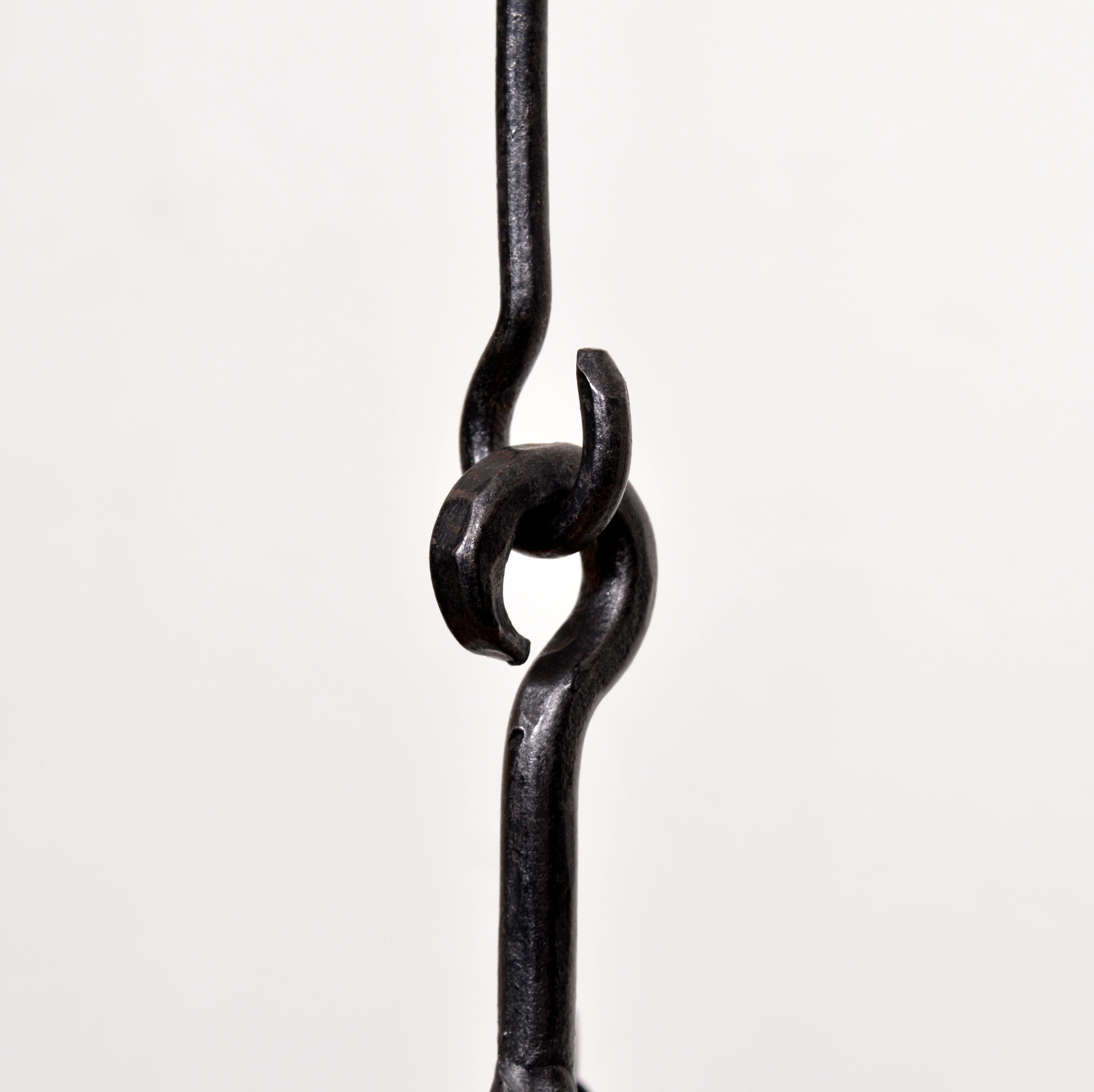 Amber Glass and Wrought Iron Chandelier Candelabra by Erik Höglund Sweden 1