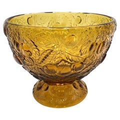 Vintage Amber Glass Art Deco jardiniere, designed by Josef Inwald, Czechoslovakia, 1970s