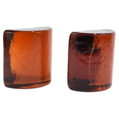 Amber Glass Bookends