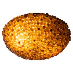 Amber Glass Ceiling Light, 20th Century