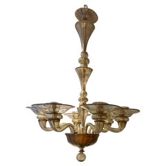 Amber glass chandelier Murano venice 1940 Amber glass chandelier Murano venice 1940