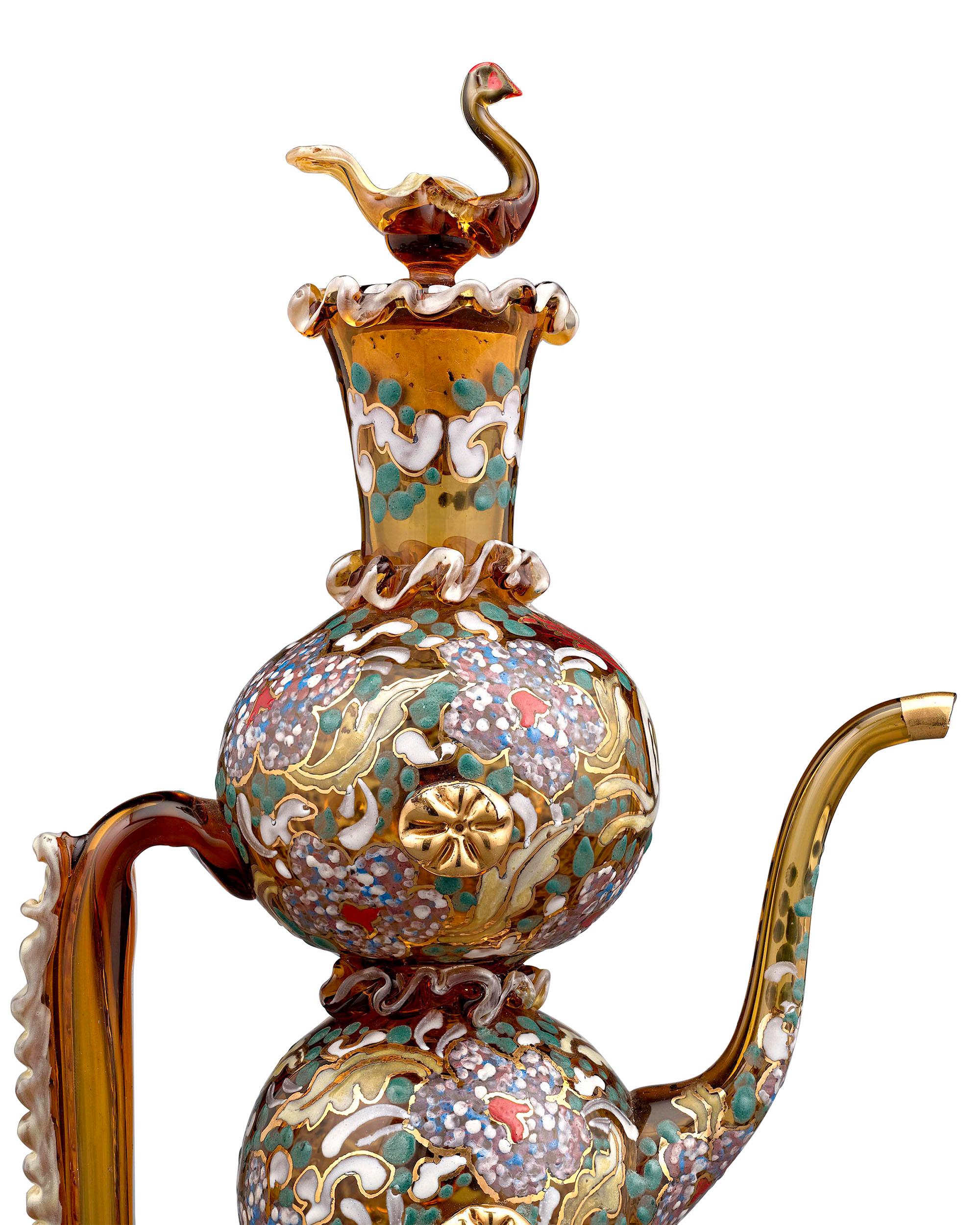 Bohemian Amber Glass Coffee Pot by Moser