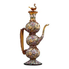 Antique Amber Glass Coffee Pot by Moser