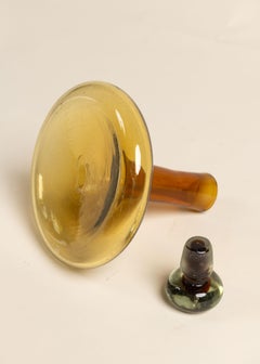 Amber Glass Decanter with Stopper, 20th Century