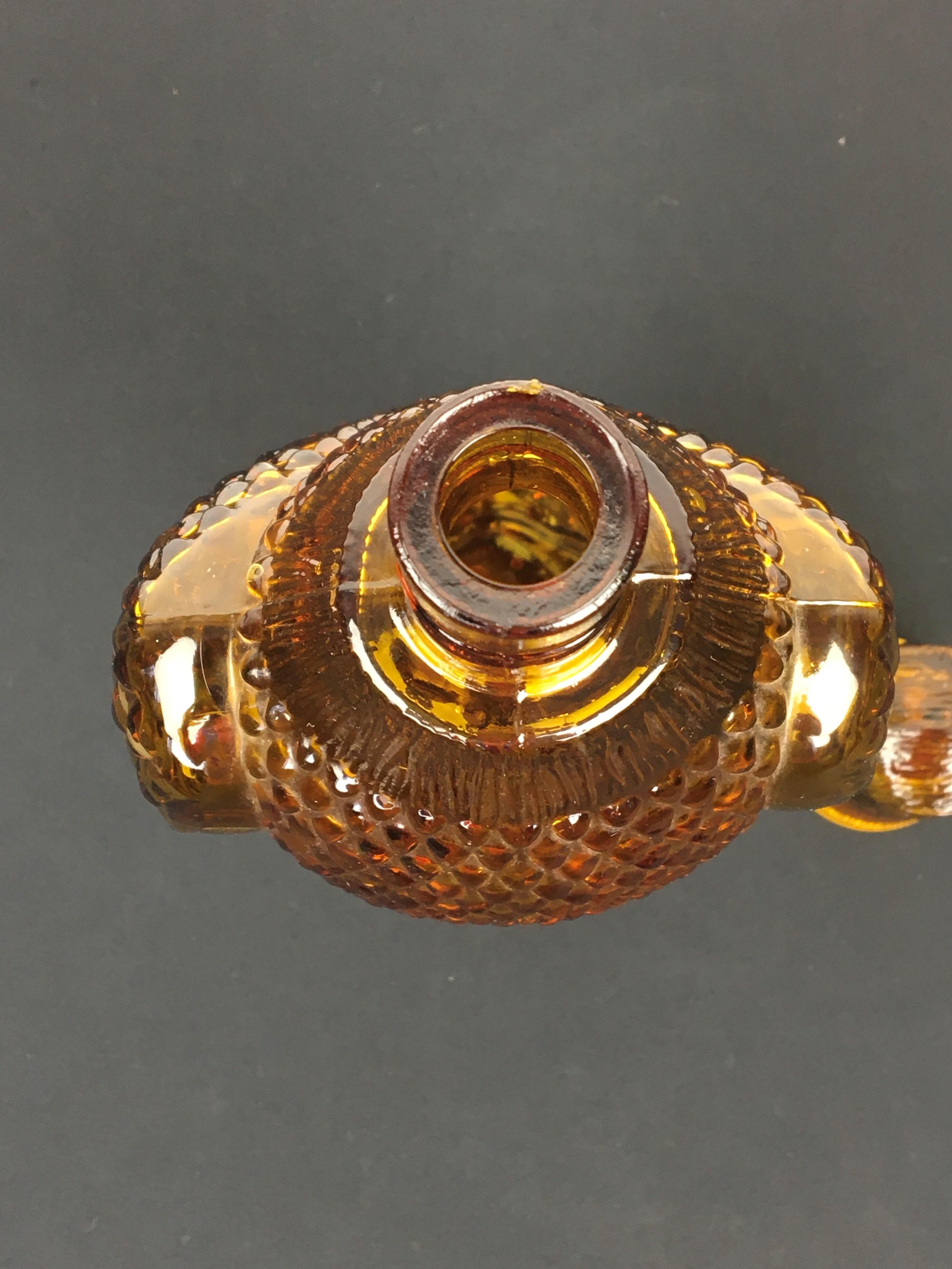 Amber Glass Eagle Bottle or Decanter, Empoli Style 6