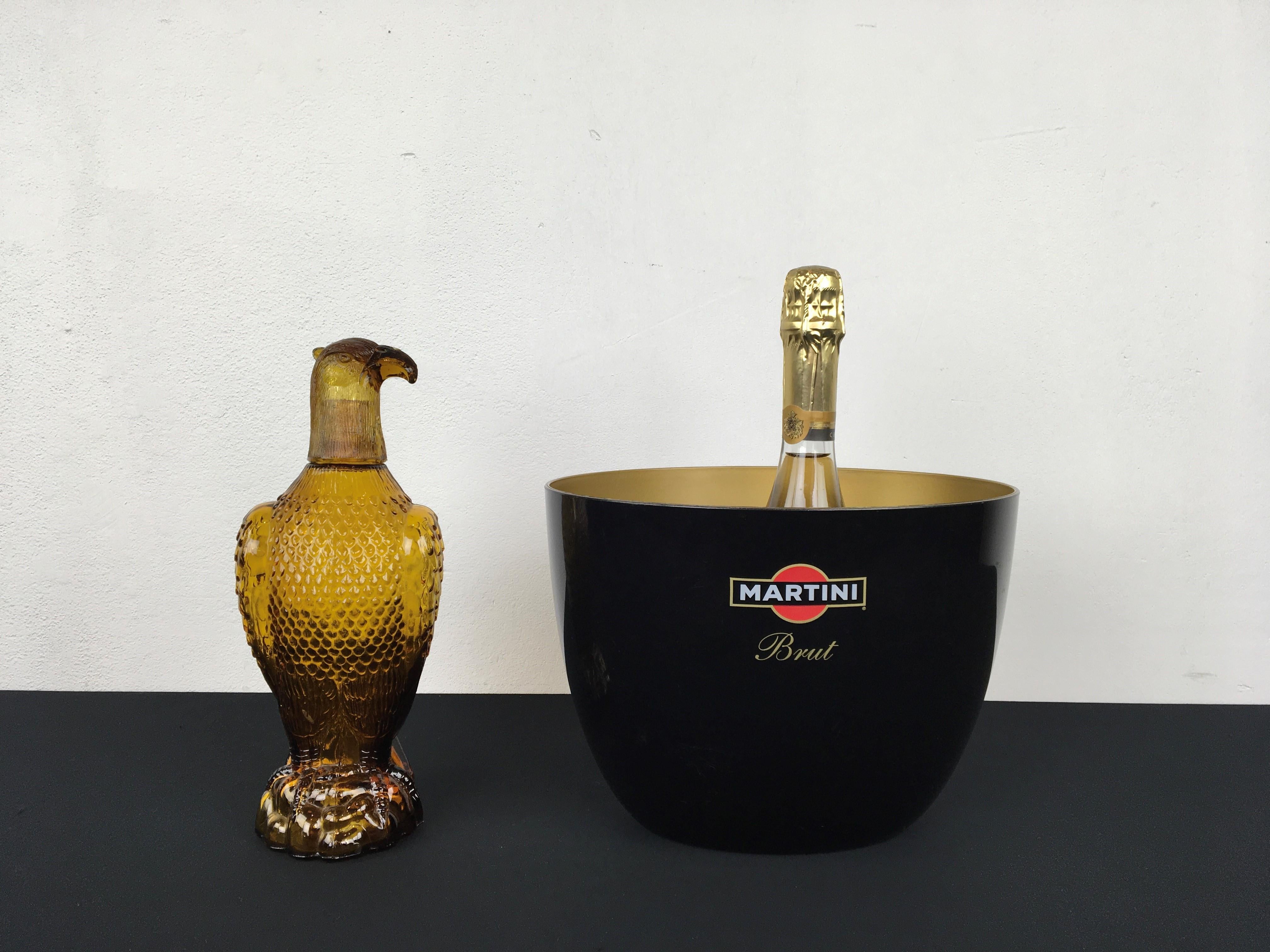 Amber Glass Eagle Bottle or Decanter, Empoli Style 10
