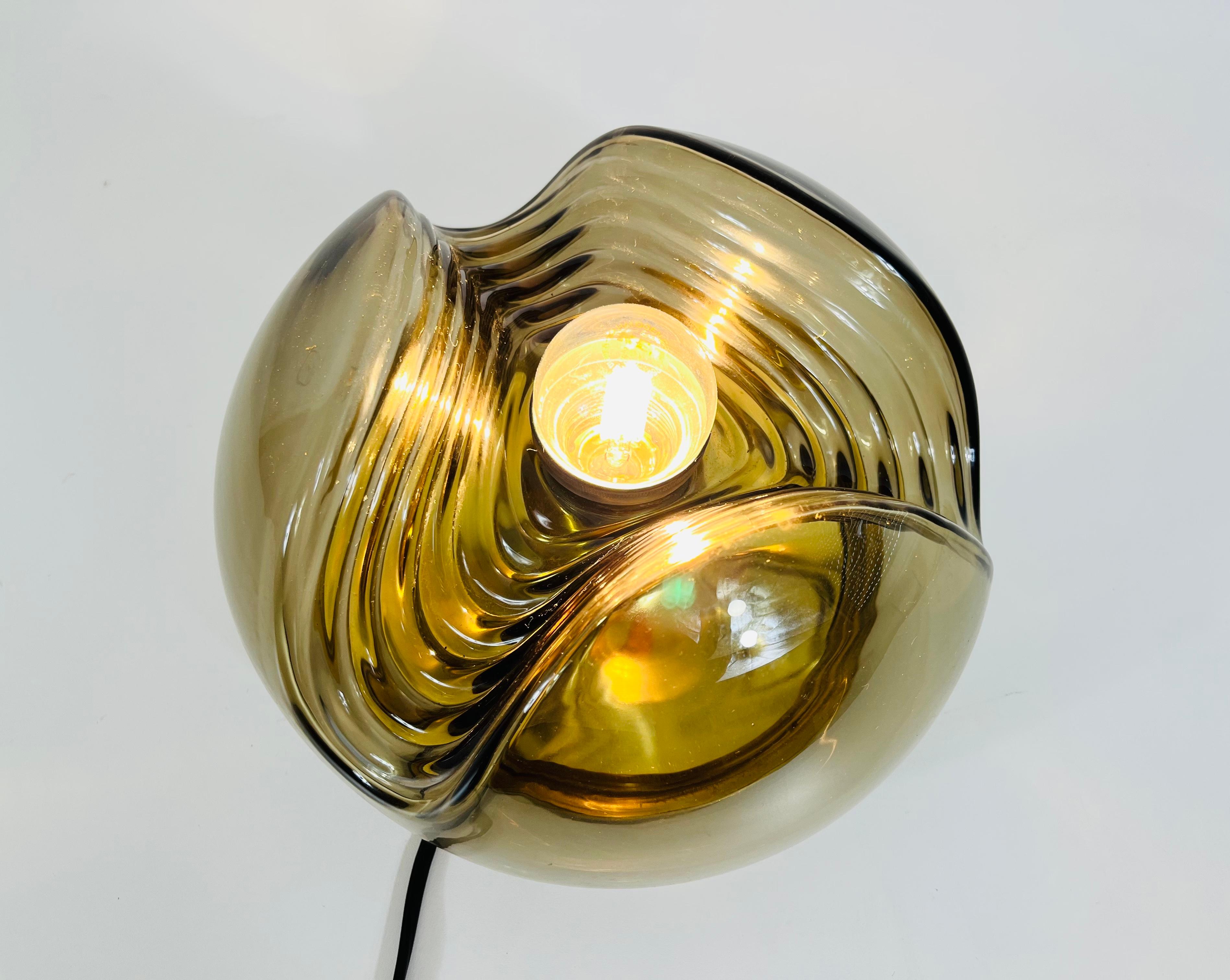 Amber Glass Flush Mount by Koch & Lowy for Peill and Putzler, 1960s For Sale 1